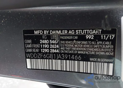 2018 Mercedes-Benz E 400 4Matic from USA, damaged, VIN WDDZF6GB1JA391466